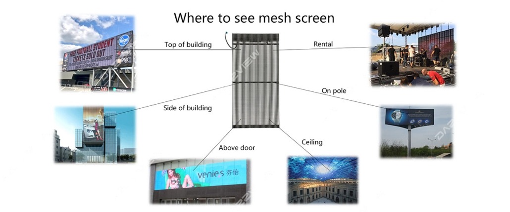 Light Weight Transparent Mesh Led Display Dazzview